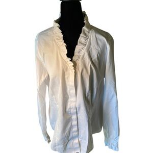 Brooks Brothers Ivory Ruffle Blouse
